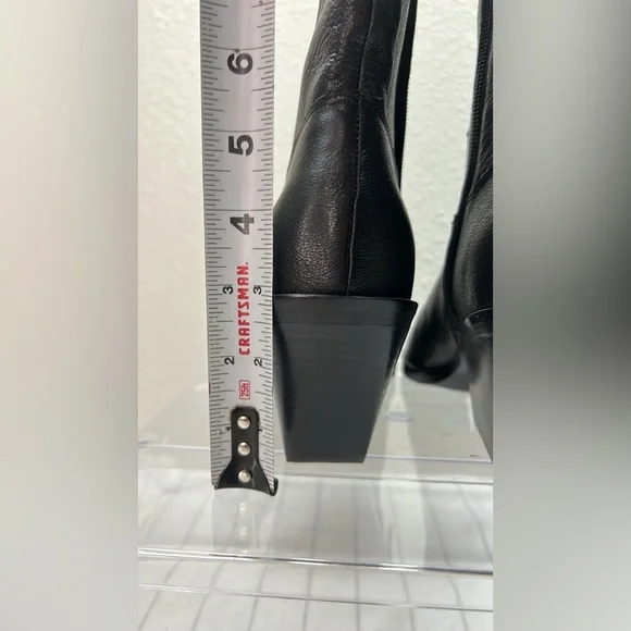 Dolce Vita Valory Black Leather Western Ankle Bootie Boots Pointed Toe Size 8 - Picture 11 of 11